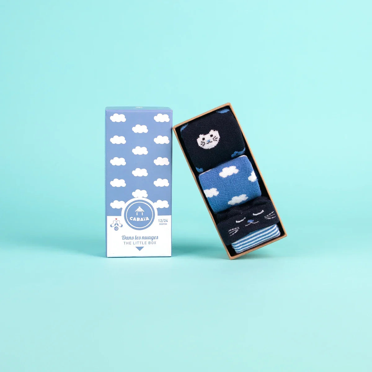 Chaussettes Dans les nuages - Pack de chaussettes bébé - Bleu